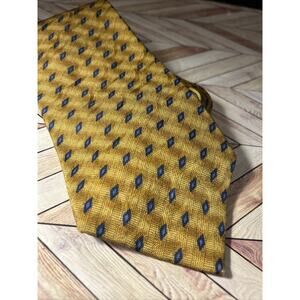 Jos. A. Bank Corporate Collection Necktie Mens Yellow Classic Geometric Silk Tie